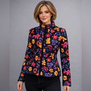 Love Moschino Black & Pink Floral Jacket – Size 4 / Small